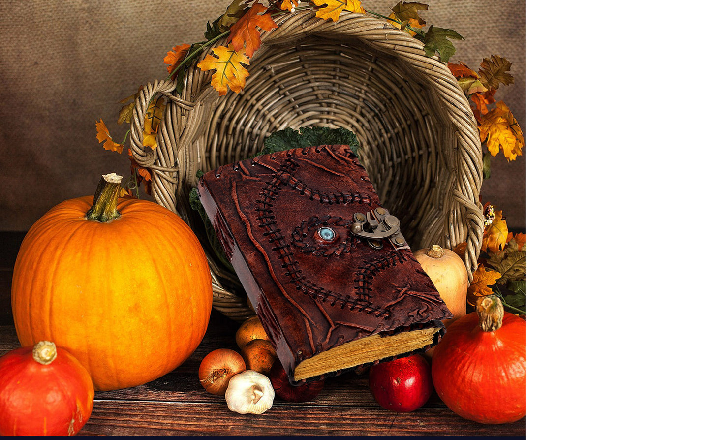 Halloween Special Hocus Pocus Buch der Zaubersprüche Leder Tagebuch Schreibbuch