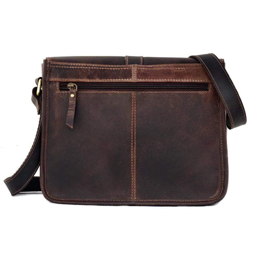 Sydney Leather Crossbody Purse - DARK BROWN