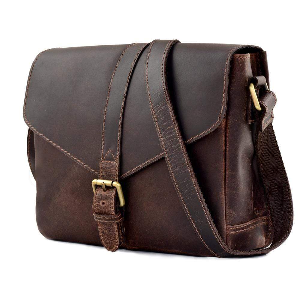 Sydney Leather Crossbody Purse - DARK BROWN
