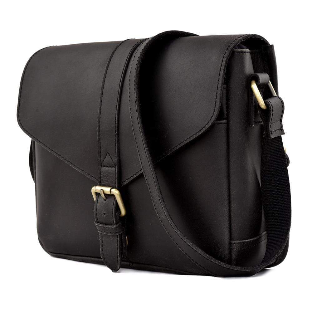 Sydney Leather Crossbody Purse-BLACK