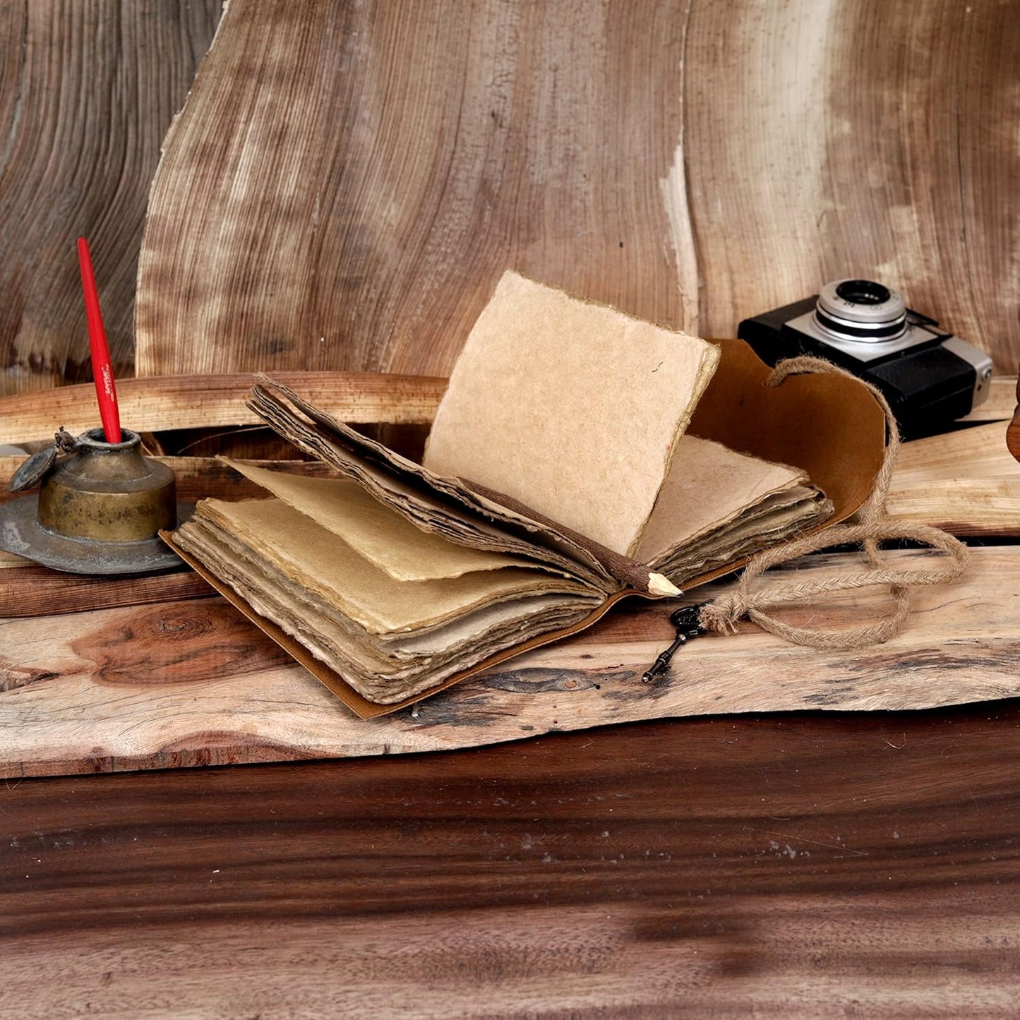 Rio Grande Vintage Lederjournal - Handgemachtes Tagebuch mit Deckle Edge-Ledereinband
