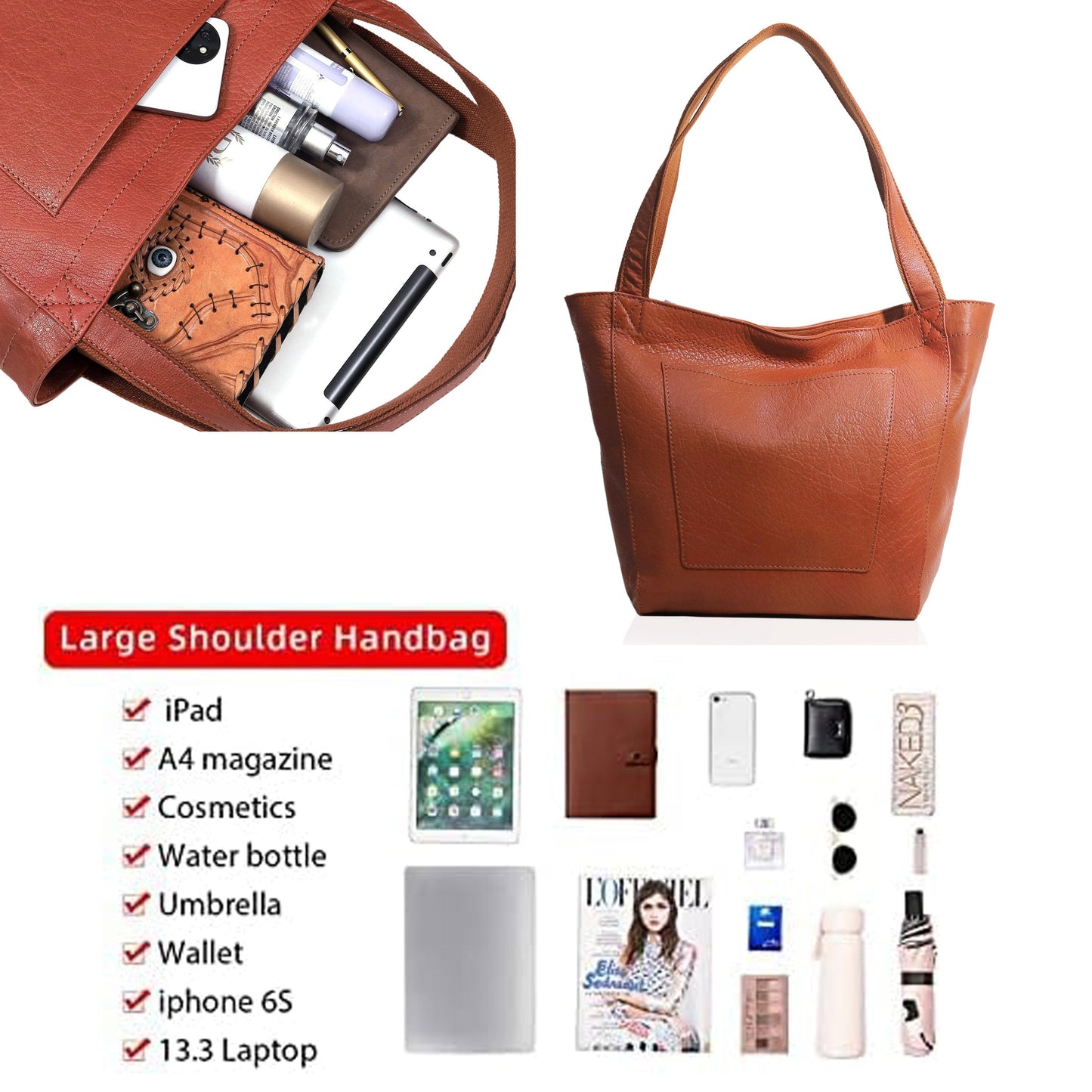 Almost Perfect Leather Tote Bag - Tan