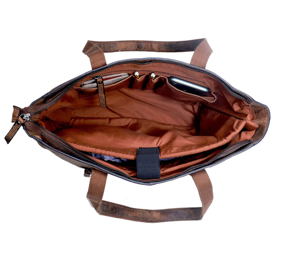 Portland Buffalo Leather Almost Perfect Tote Bag Combo - Vintage Brown