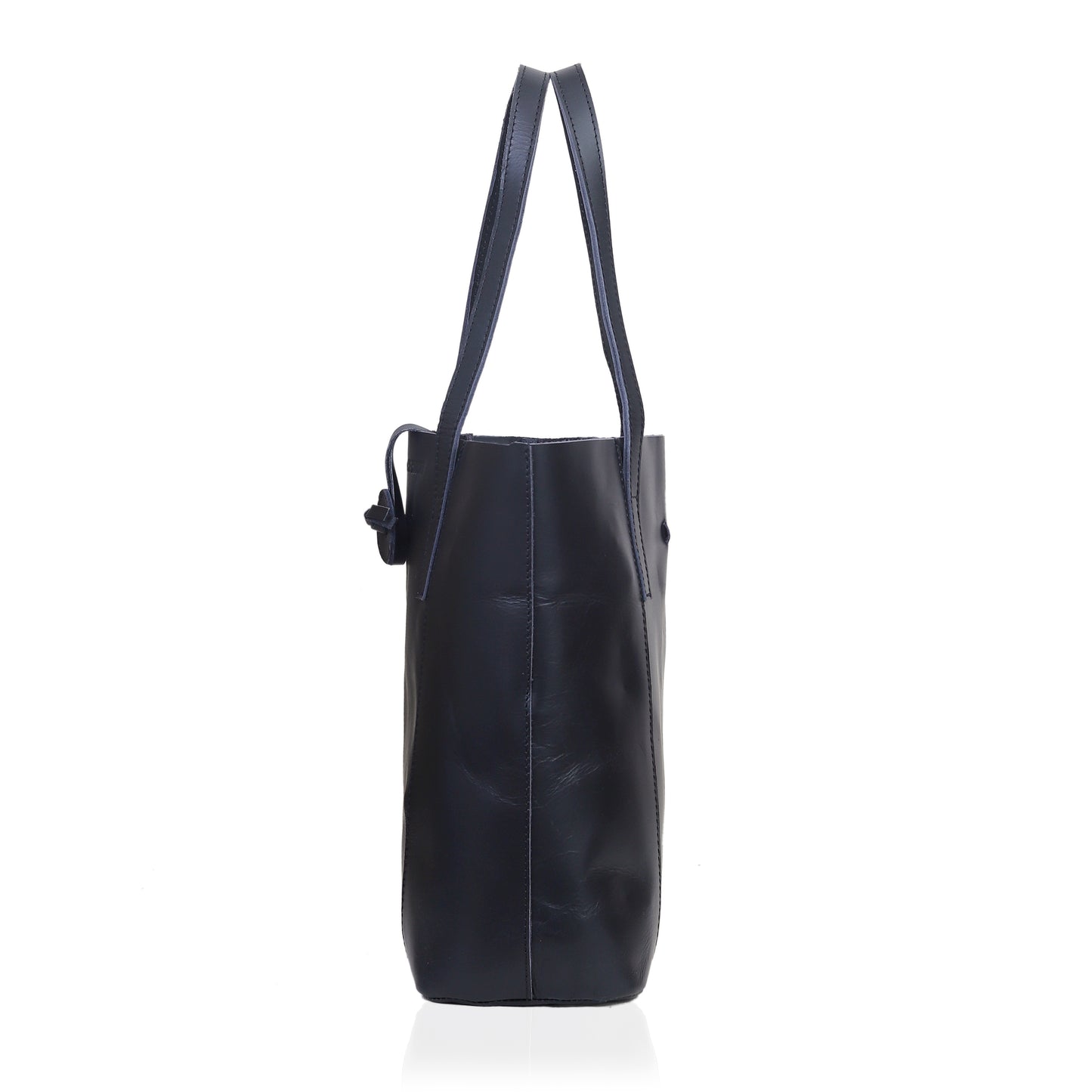 DENVER LEATHER TOTE BAG - BLACK