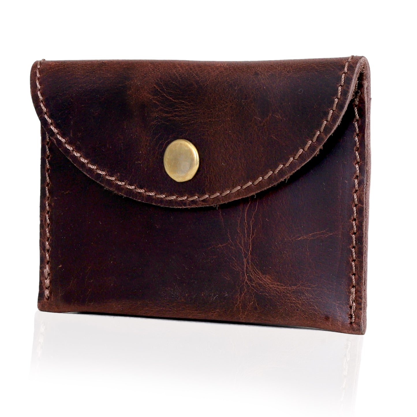 Leather Coin Purse - Burgundy