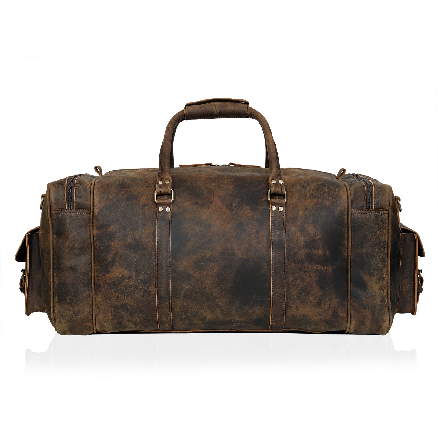 NEW JERSEY LEATHER DUFFEL BAG VINTAGE - BROWN