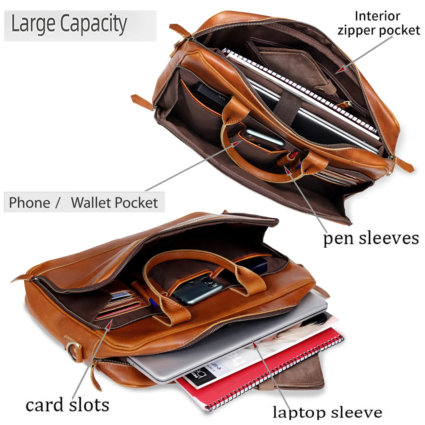 LAPTOP-AKTENTASCHE AUS LEDER „BOSTON“