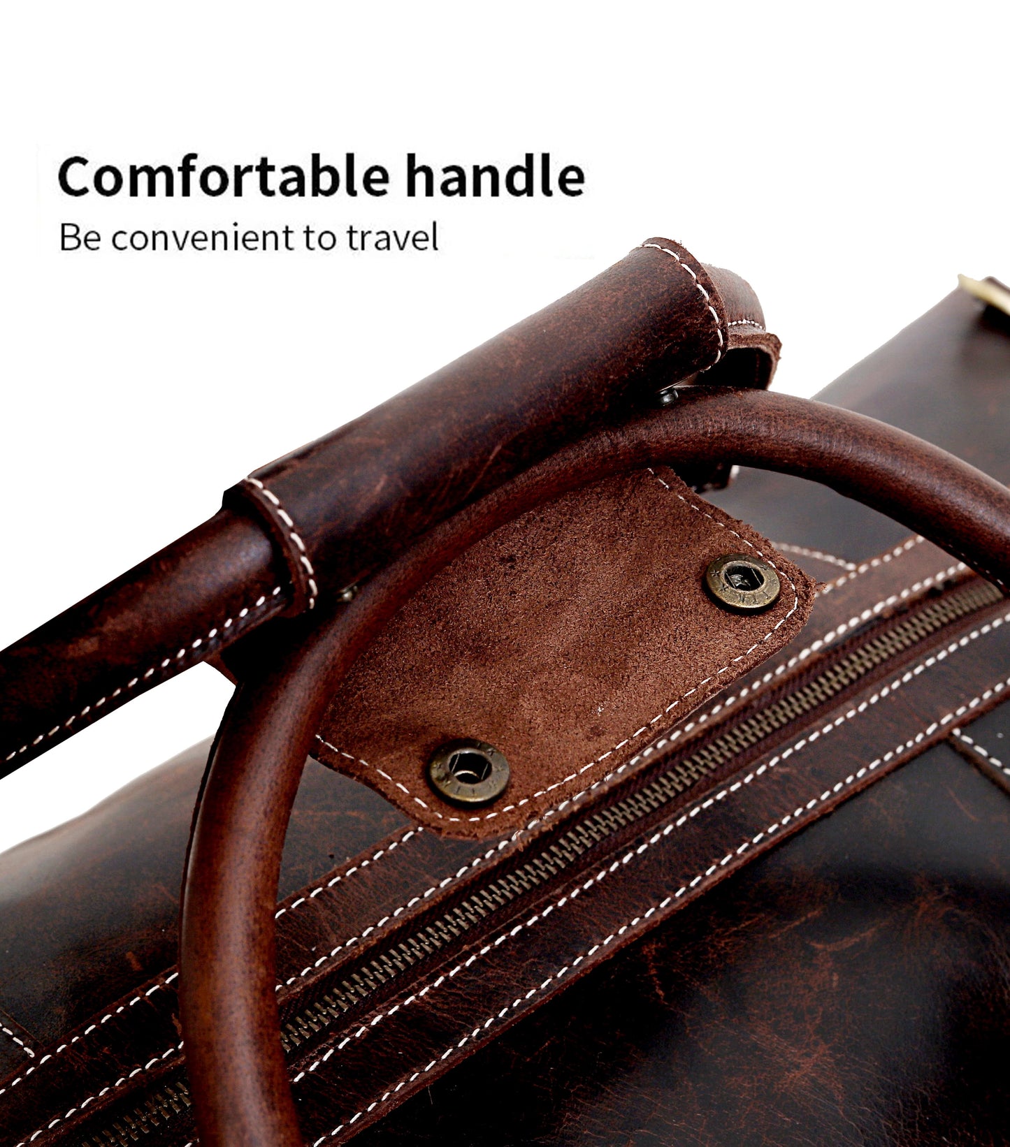 FRENCH LEATHER DUFFEL BAG MEN - BROWN