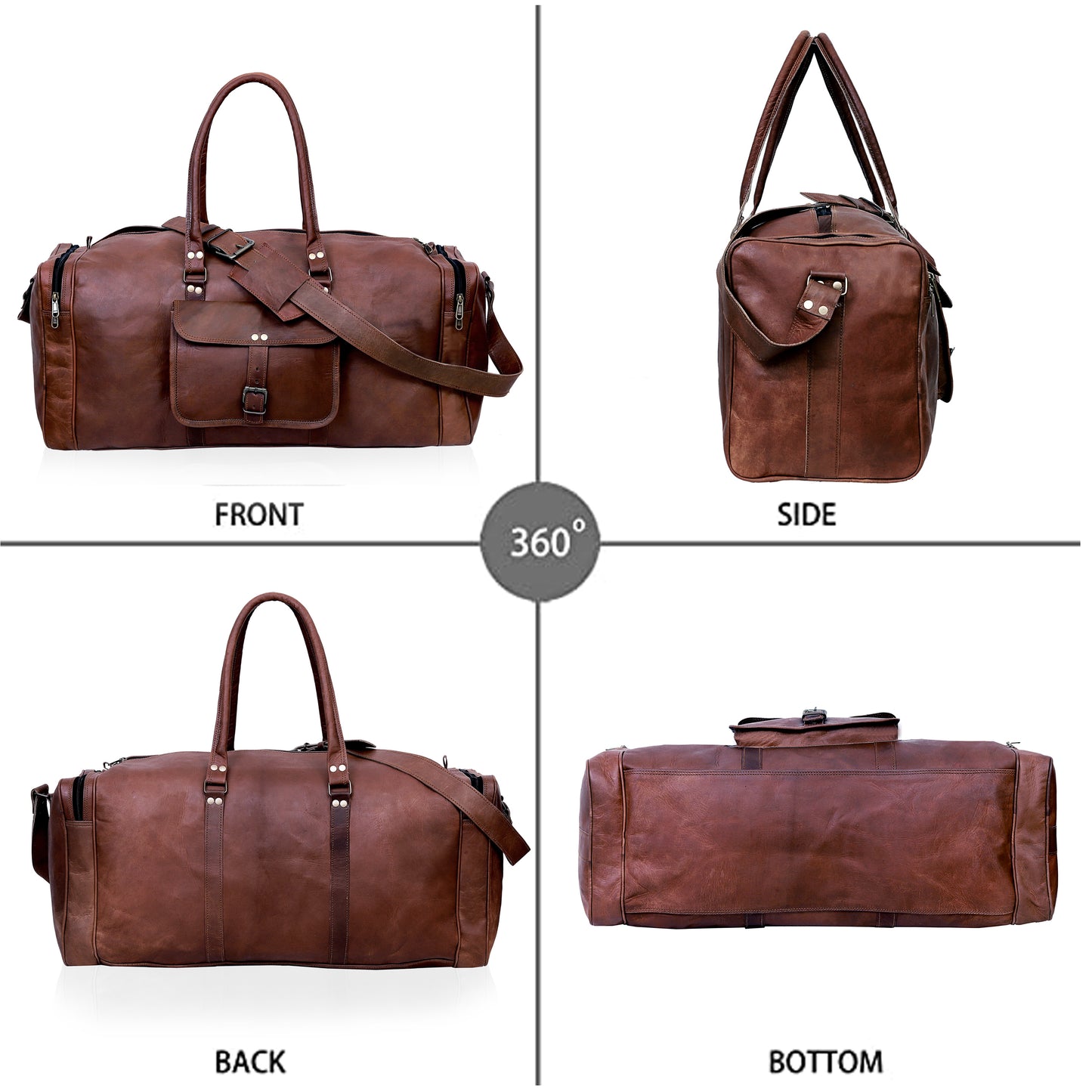 SHERRY LEATHER DUFFEL BAG FOR MEN