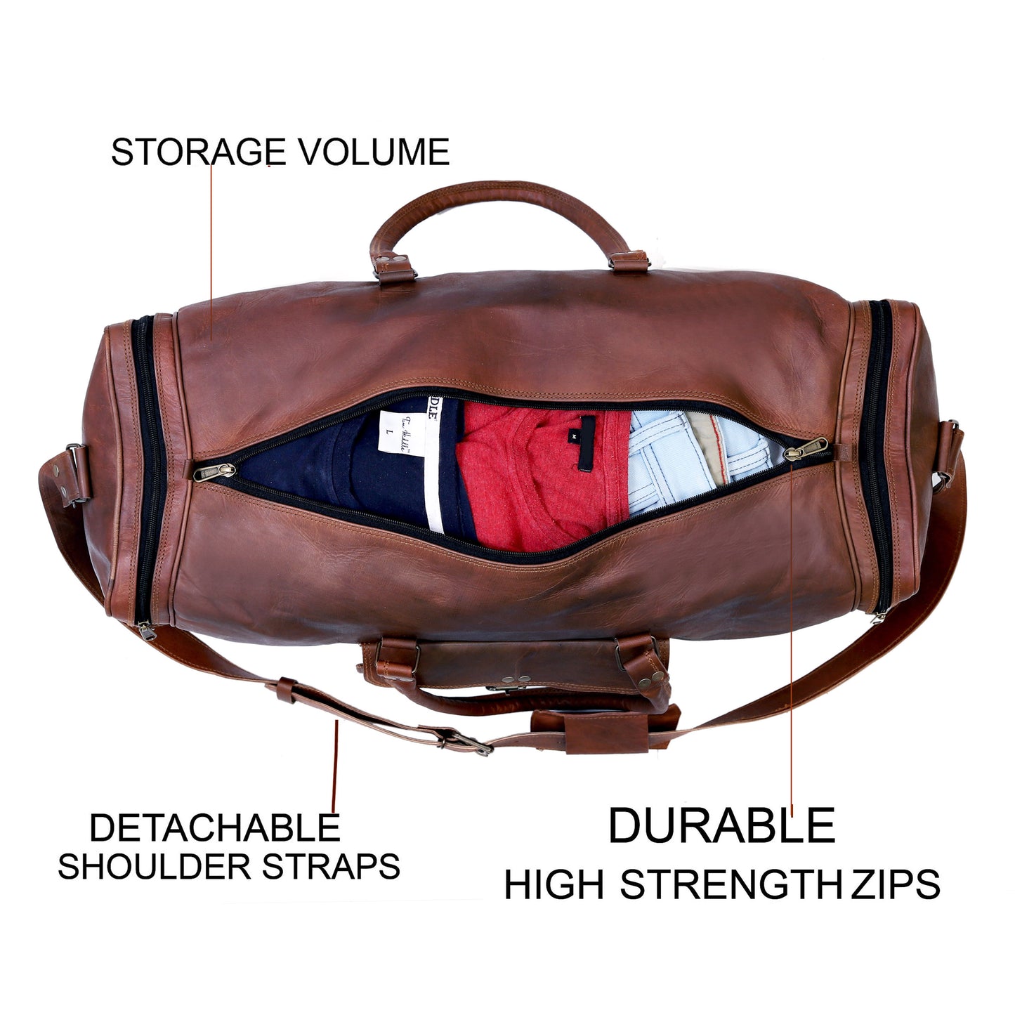 SHERRY LEATHER DUFFEL BAG FOR MEN