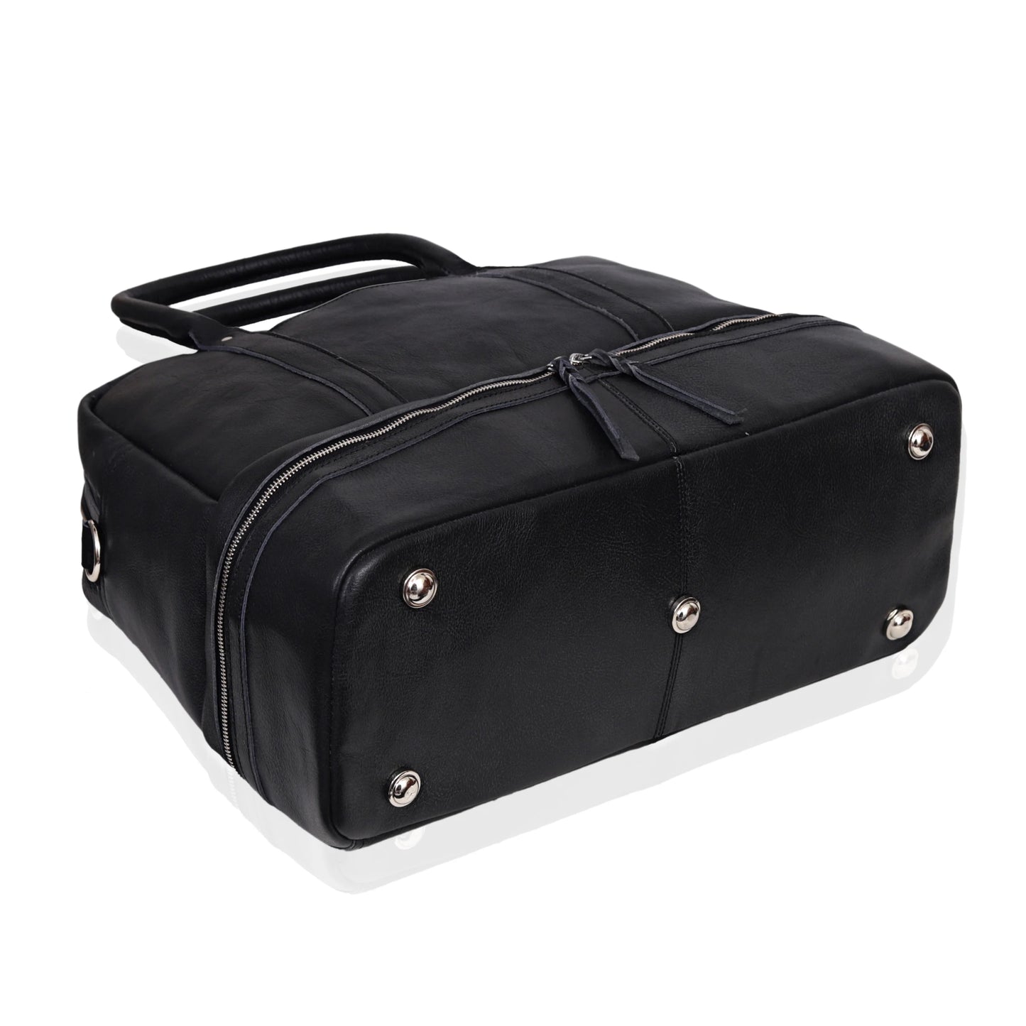 TOTO LEATHER DUFFLE BAG - BLACK