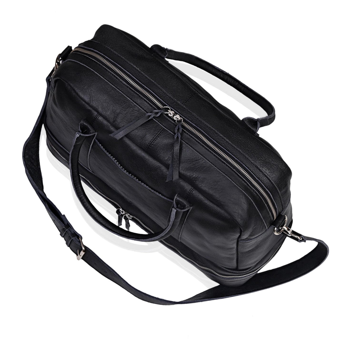 TOTO LEATHER DUFFLE BAG - BLACK