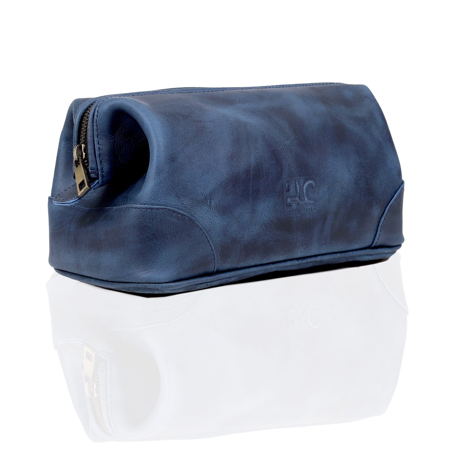 Euphrates Leather Toiletry & Large Dopp Kit - Navy