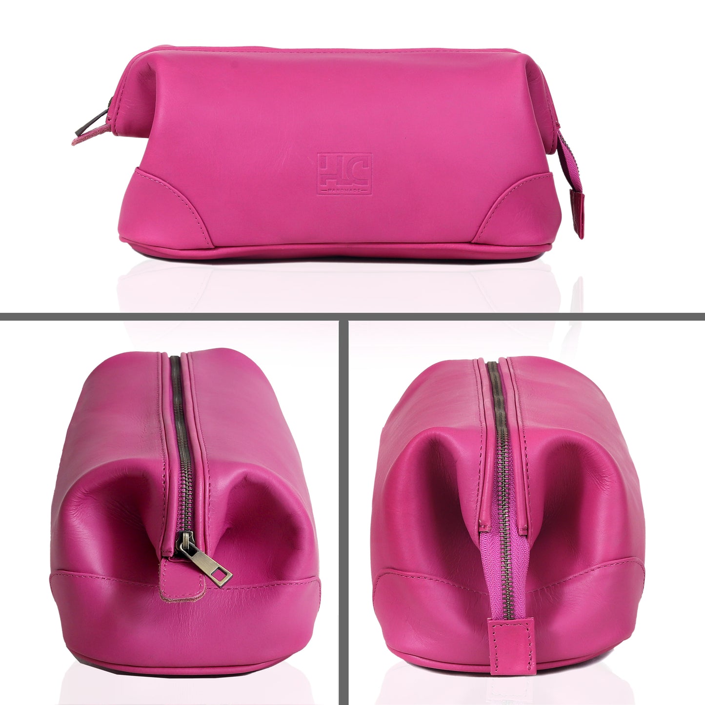 Euphrates Leather Toiletry & Large Dopp Kit - Pink