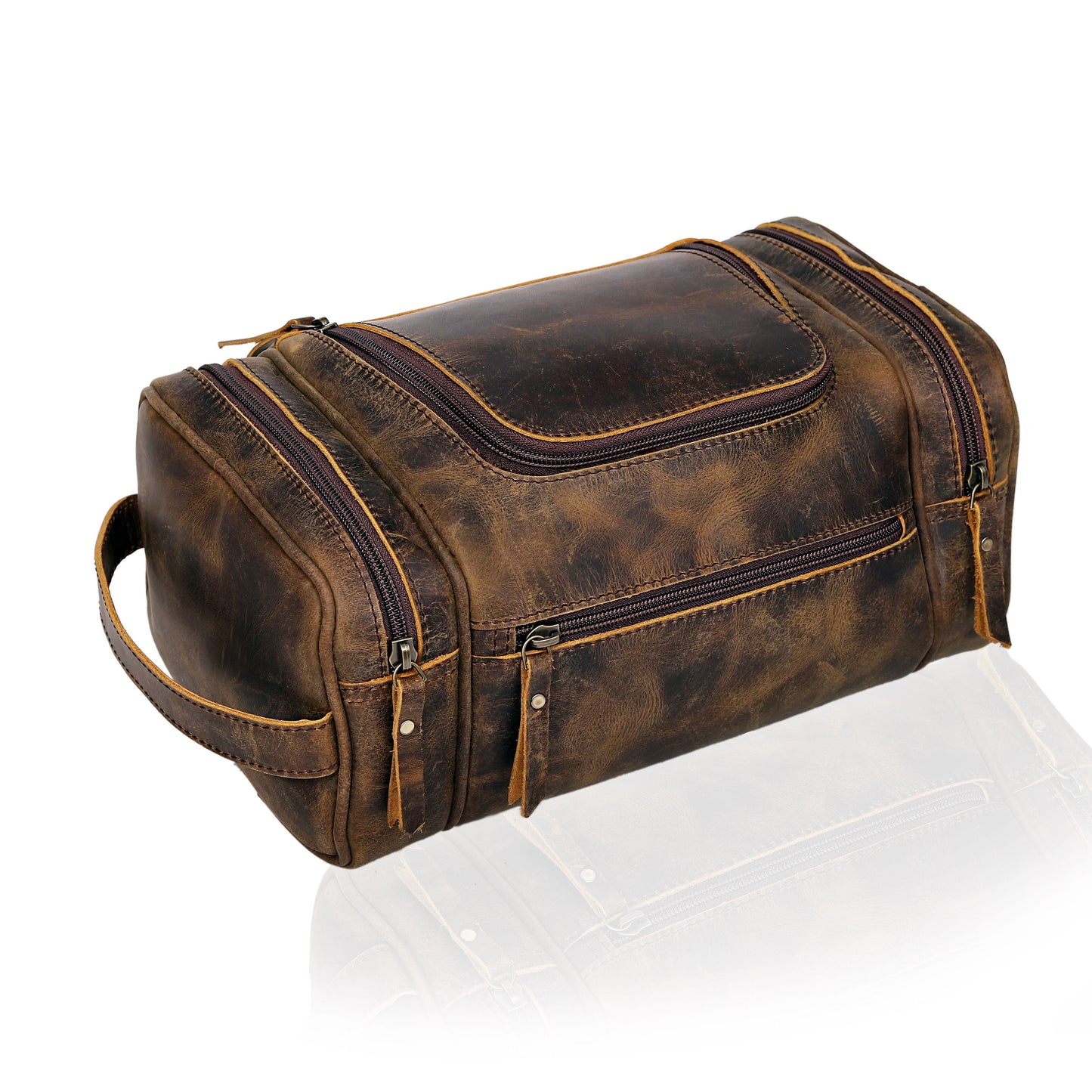 Rio Grande Leather Toiletry & Large Dopp Kit - Brown