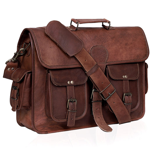 POTTER LEATHER MESSENGER LAPTOP BAG