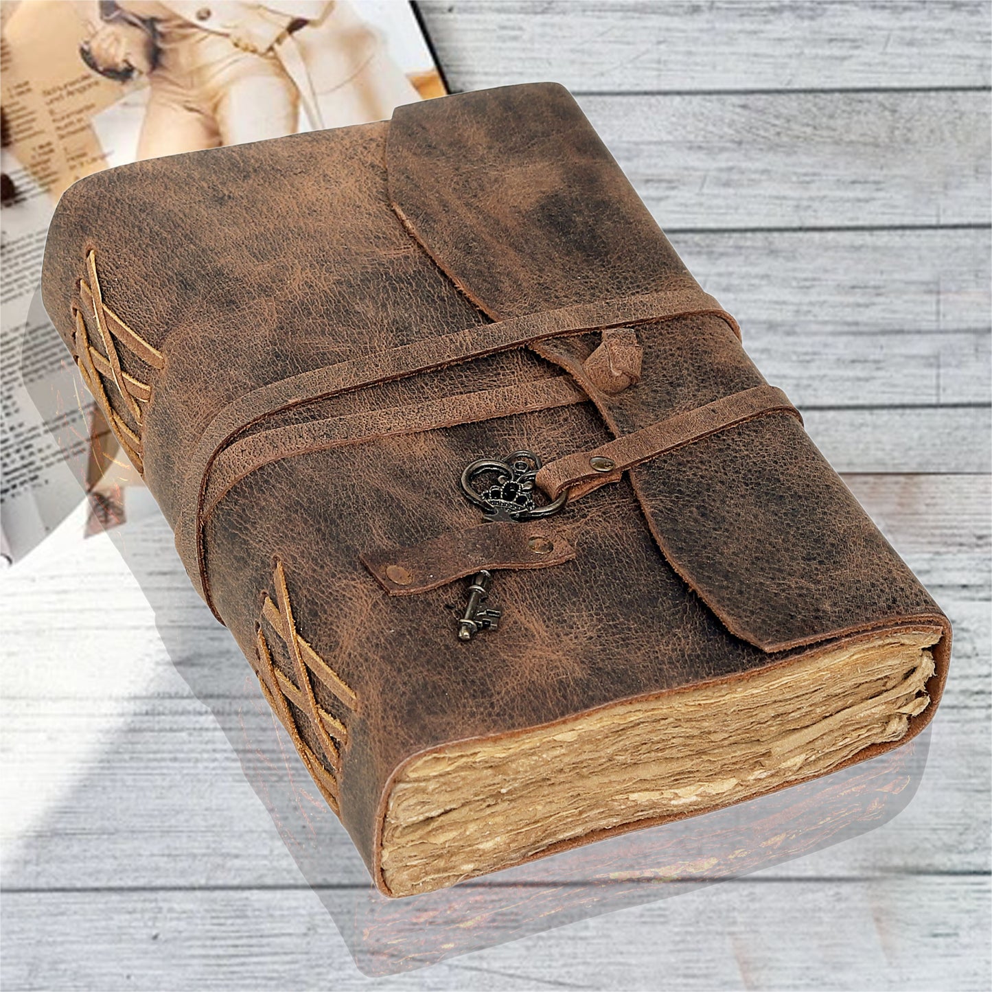 Vintage Style Leather Journal Notebook for Men Women