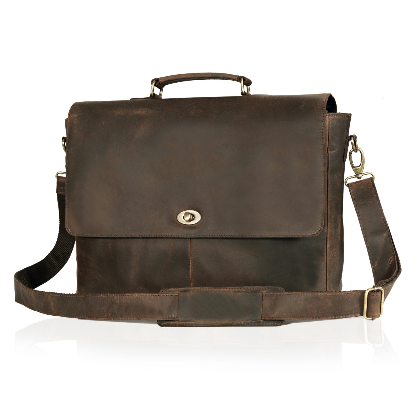 CAPTAIN BROWN LEATHER MESSENGER BAG