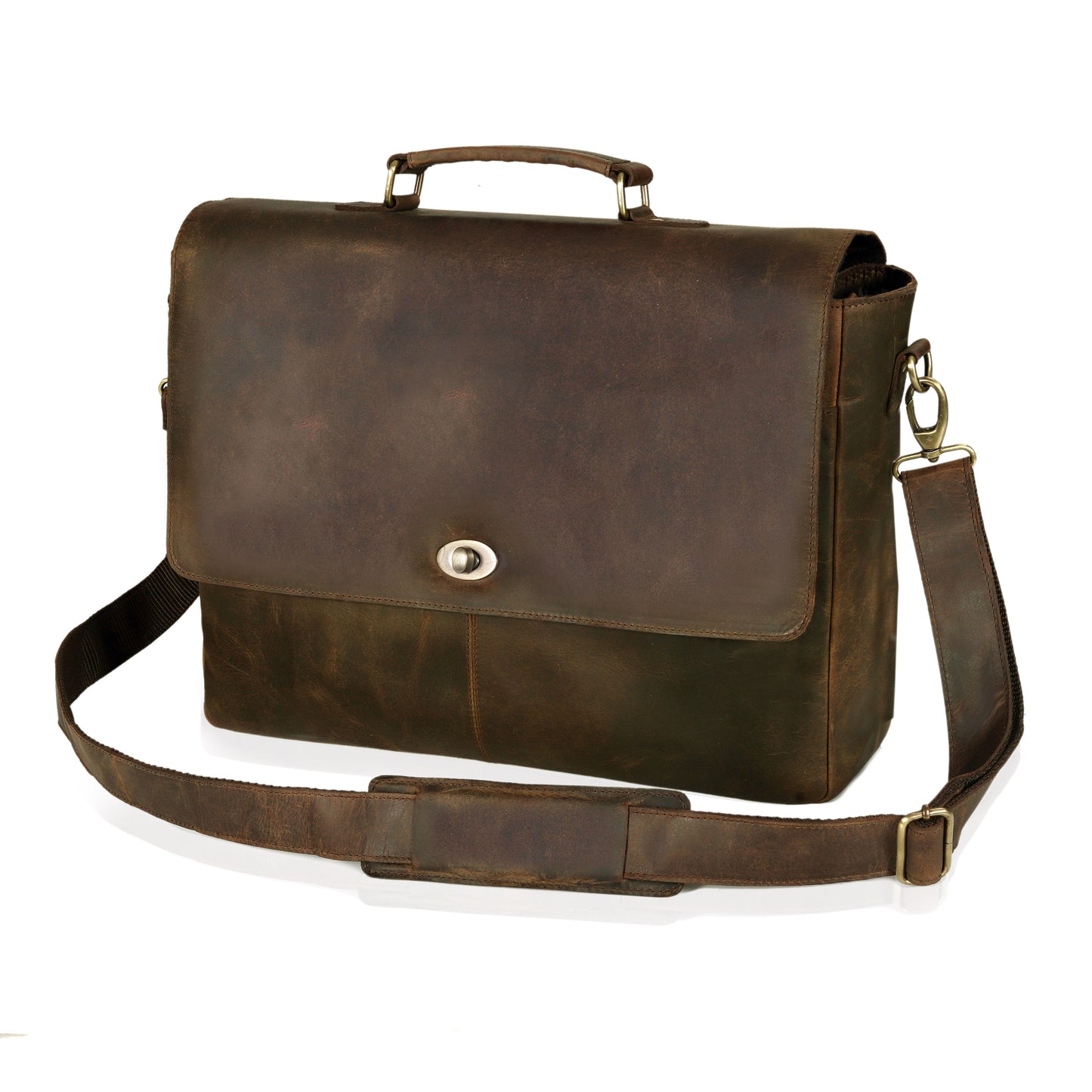 CAPTAIN BROWN LEATHER MESSENGER BAG