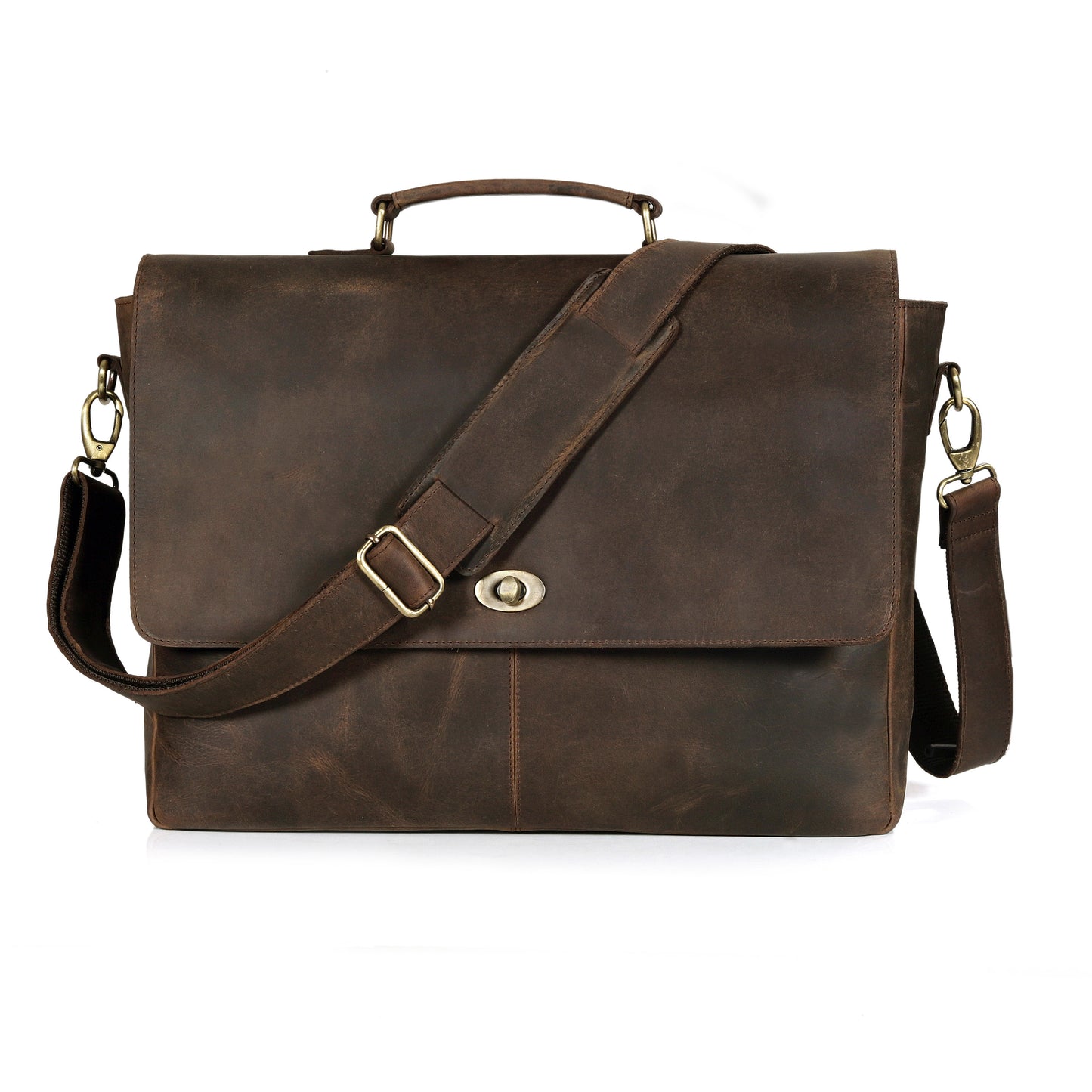 CAPTAIN BROWN LEATHER MESSENGER BAG
