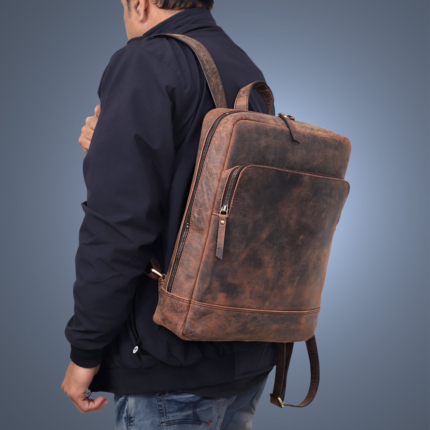 Madison Leather Travel Laptop Backpack