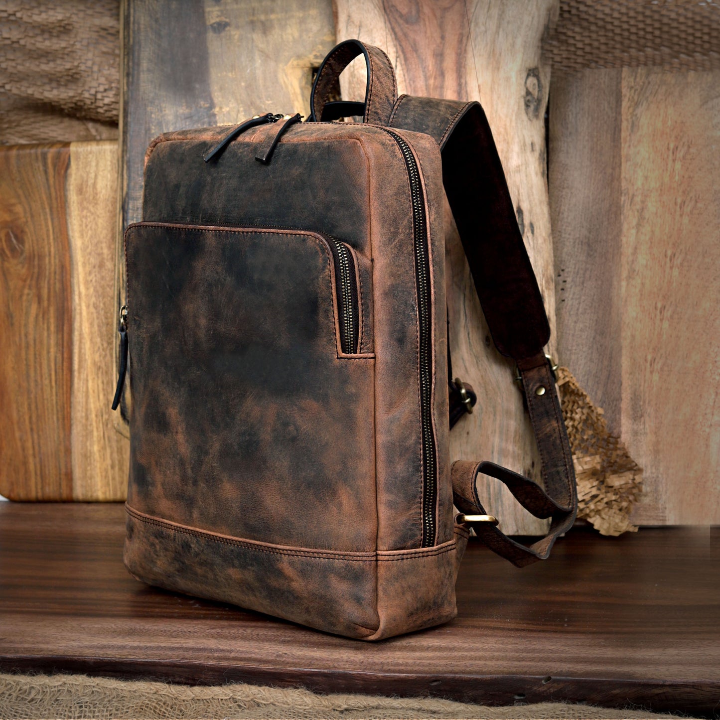 Madison Leather Travel Laptop Backpack