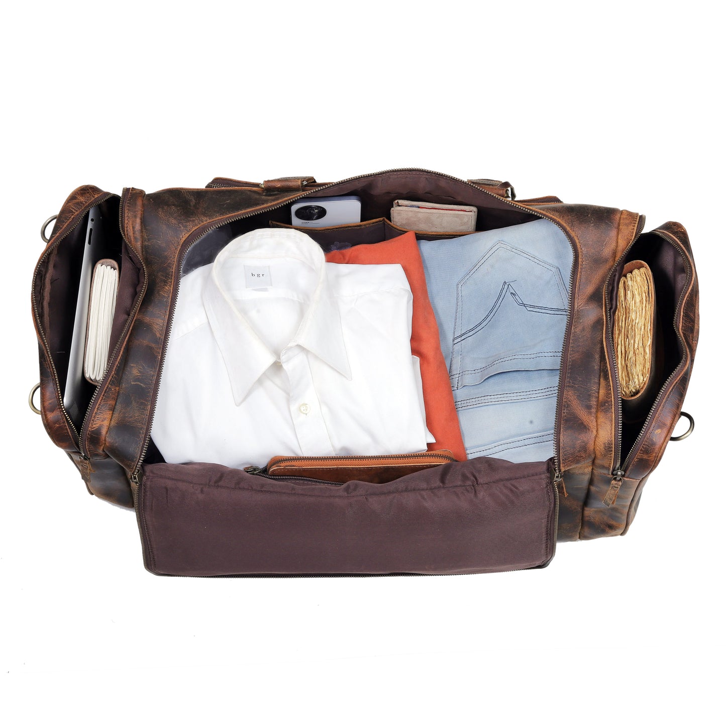 Denver Buffalo Leather Weekender Bag