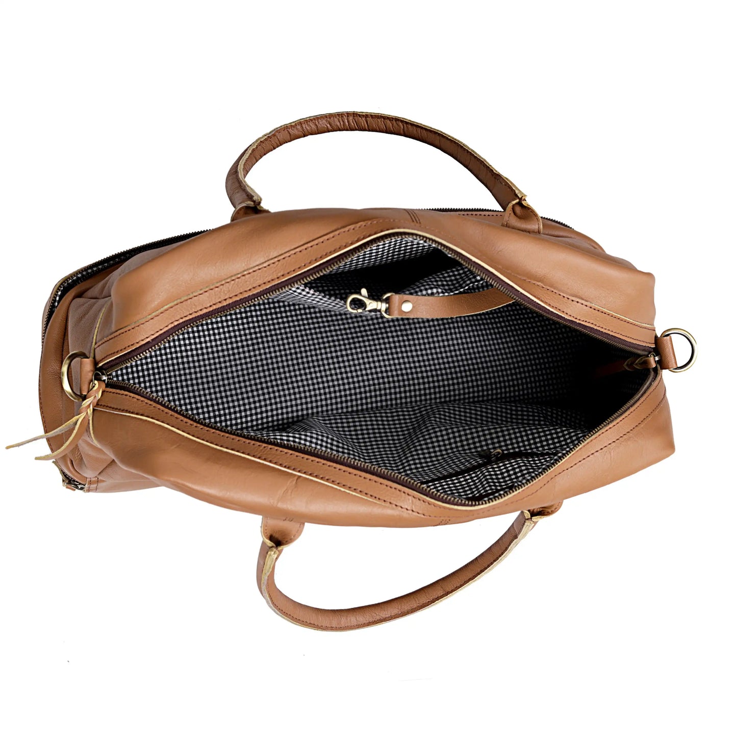 TOTO LEATHER DUFFLE BAG - TAN