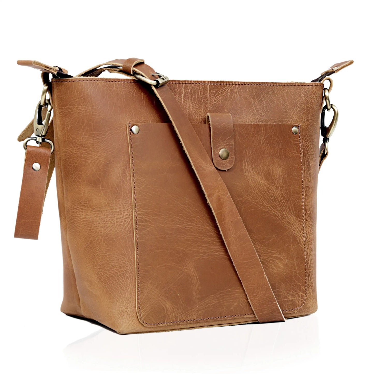PHOENIX BUFFALO LEATHER TOTE -TAN