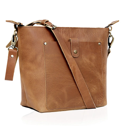PHOENIX BUFFALO LEATHER TOTE -TAN