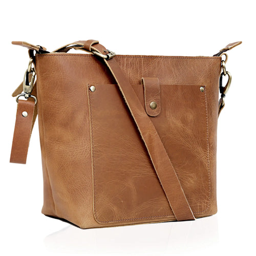 PHOENIX BUFFALO LEATHER TOTE -TAN