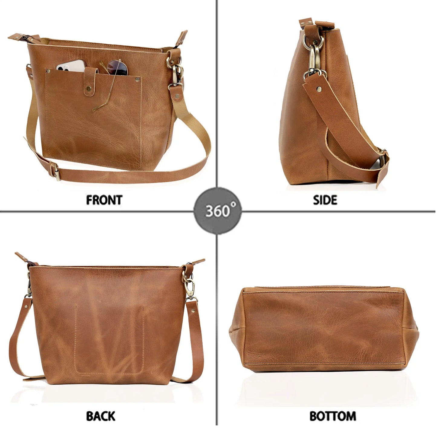 PHOENIX BUFFALO LEATHER TOTE -TAN