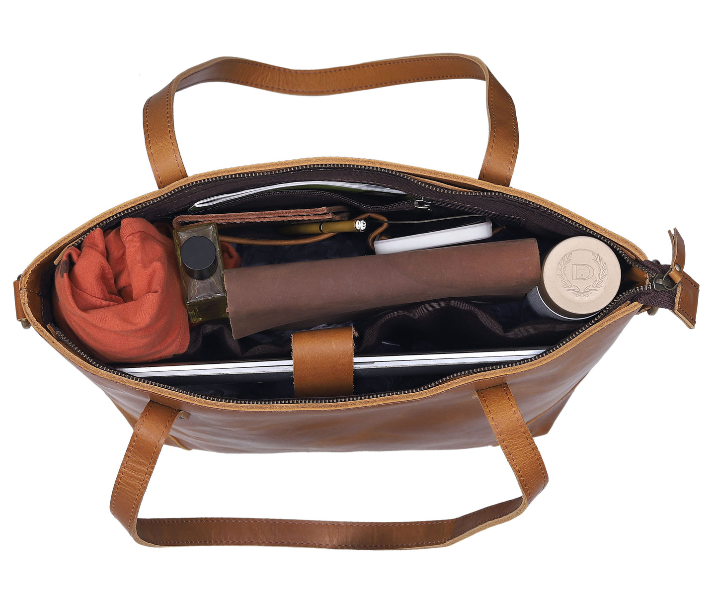 Montana Leather Tote Bag Combo - Tan