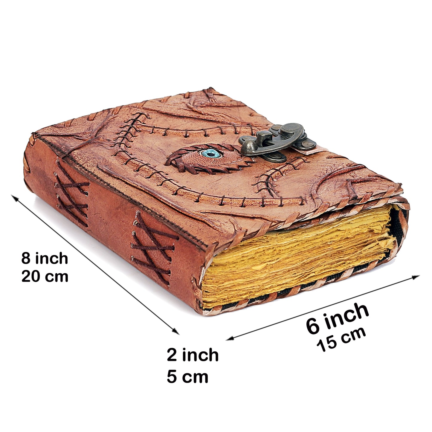 Halloween Special Hocus Pocus Book of Spells Leather Journal Writing Book - Antiquewhite