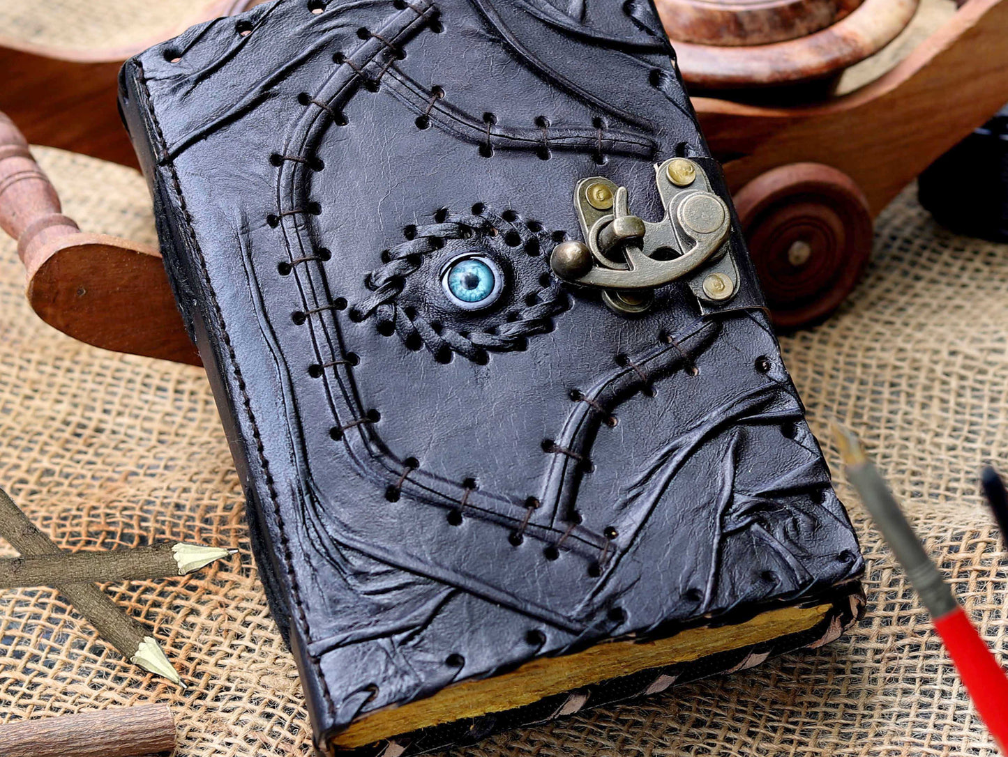 Halloween Special Hocus Pocus Buch der Zaubersprüche Leder Tagebuch Schreibbuch