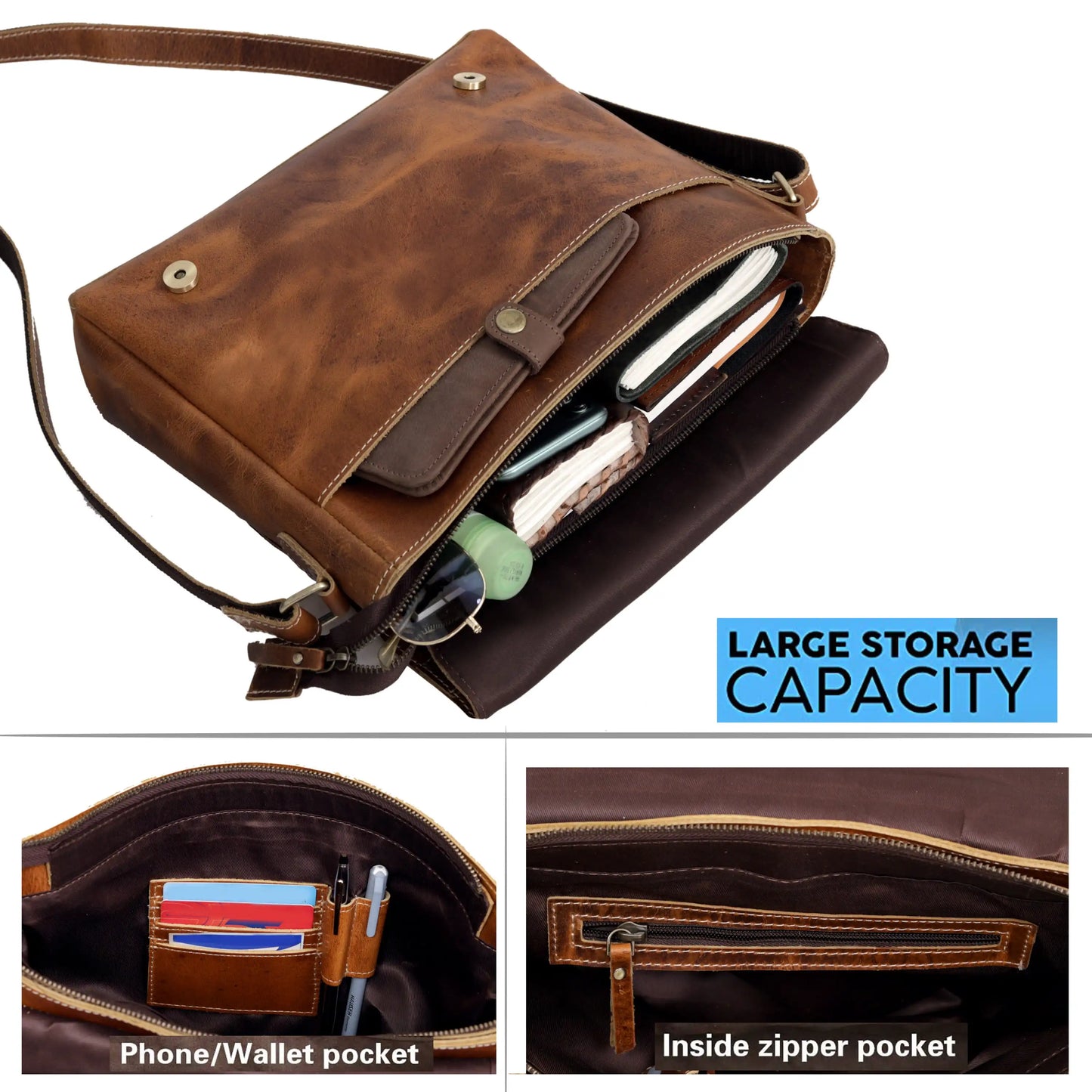 MESSENGER-TASCHE AUS LEDER „AVALON“