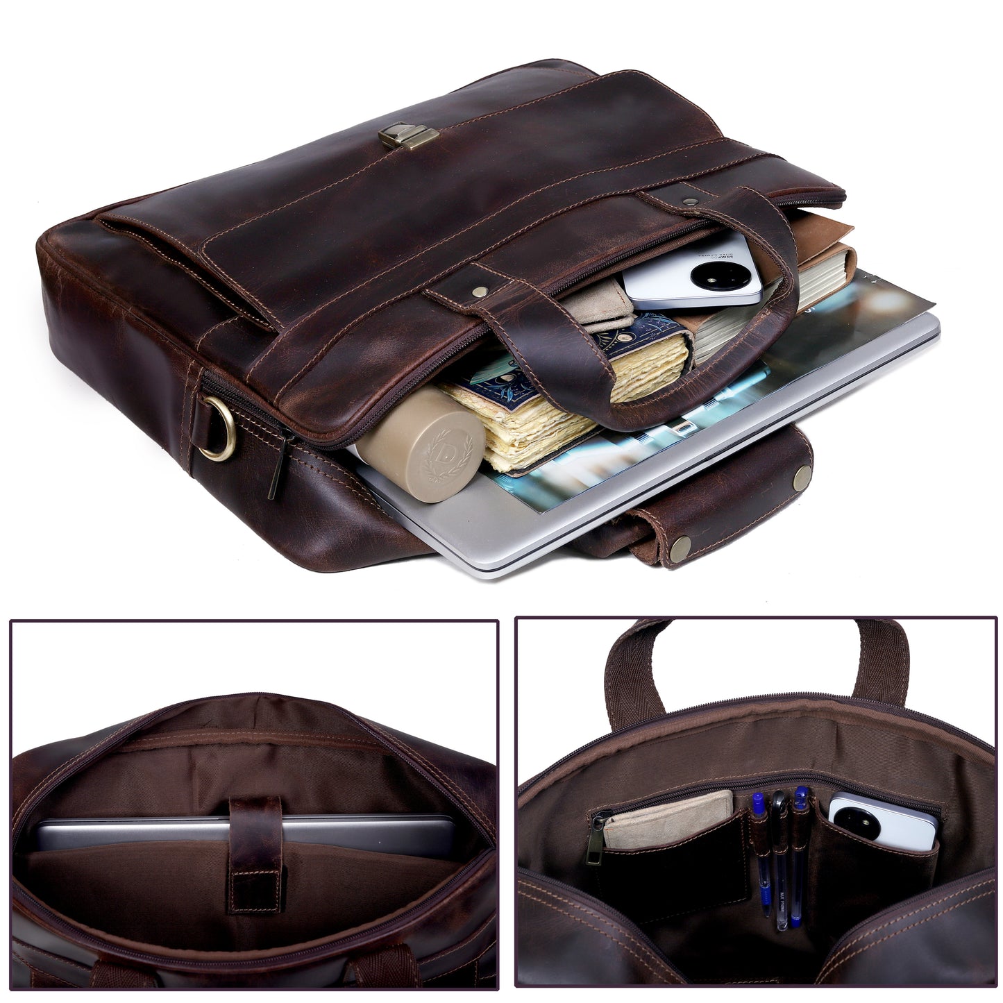JAMES LEATHER BRIEFCASE BAG