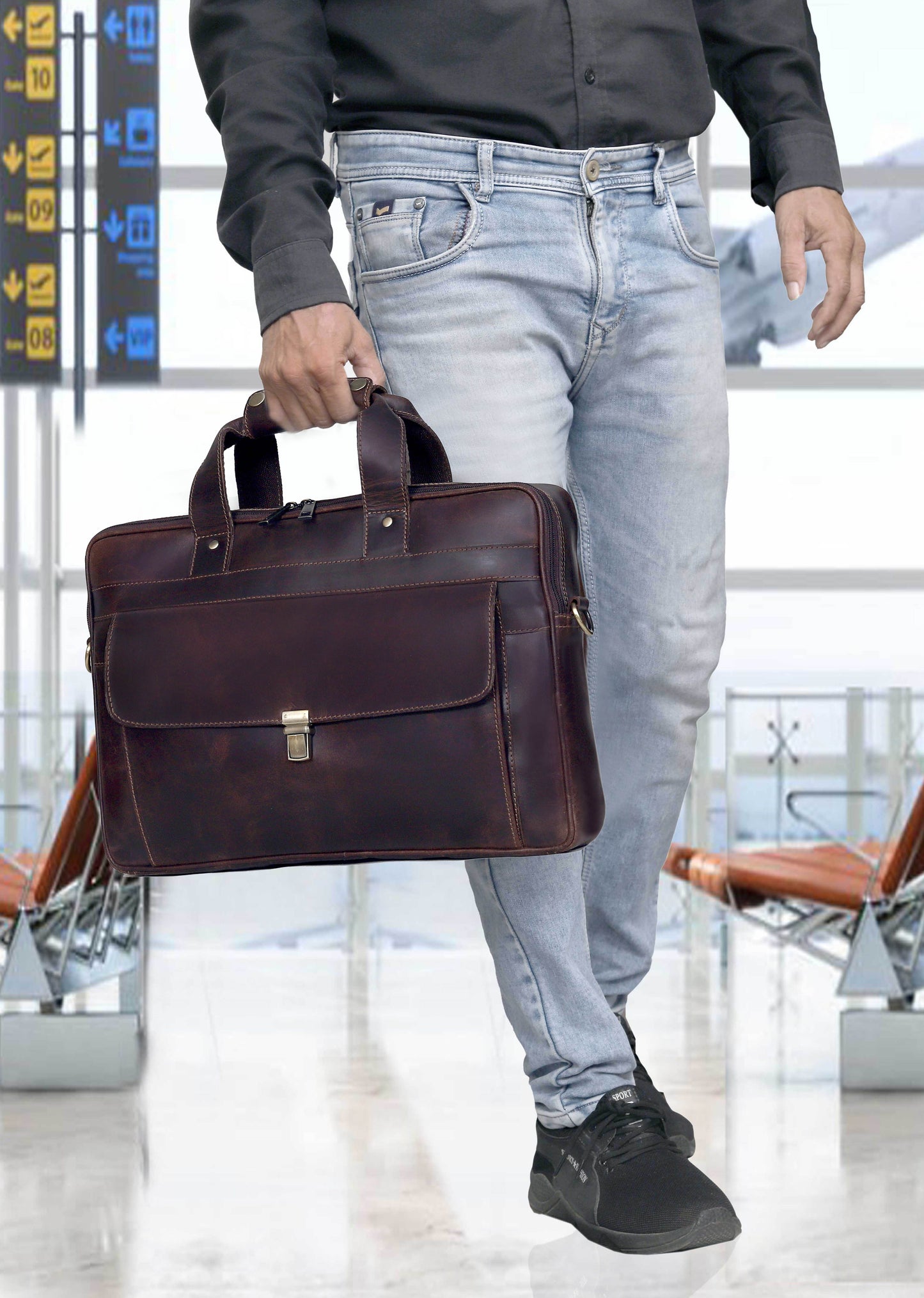 JAMES LEATHER BRIEFCASE BAG