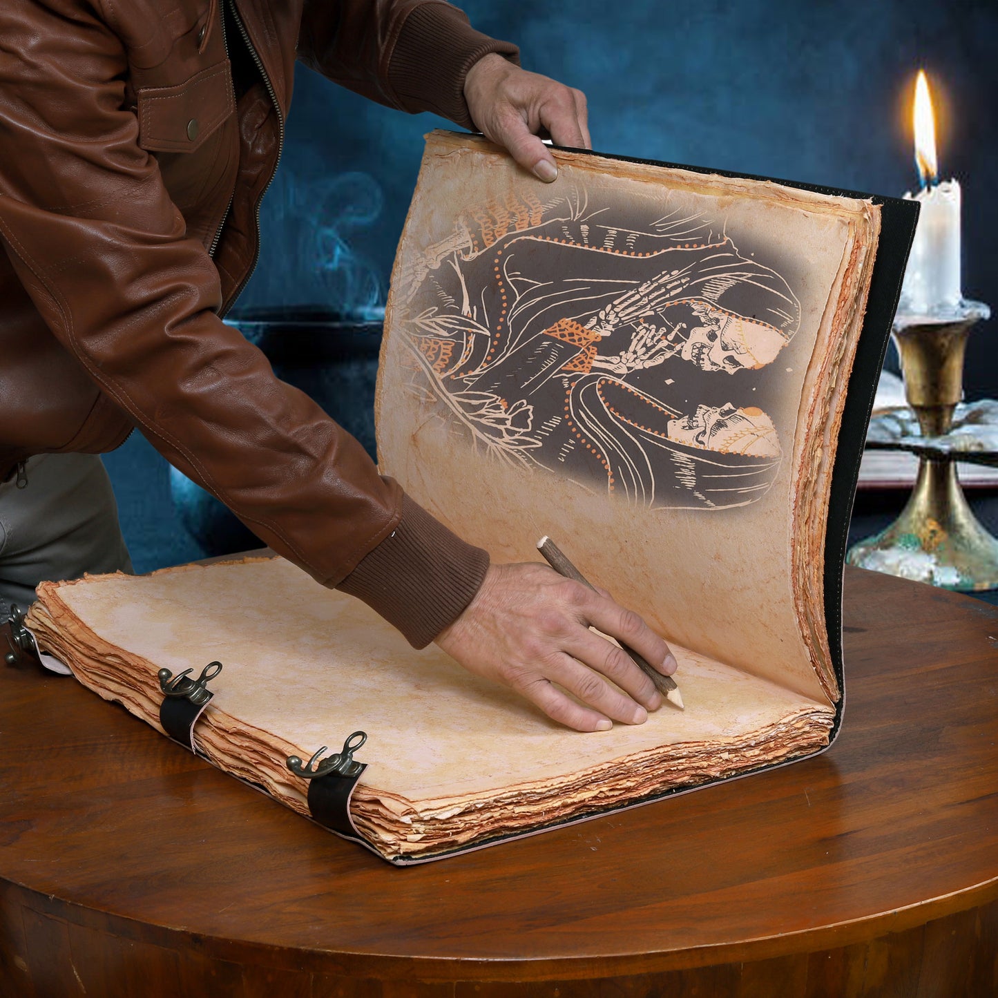 Das Tarot-Notizbuch für die Liebenden aus Leder