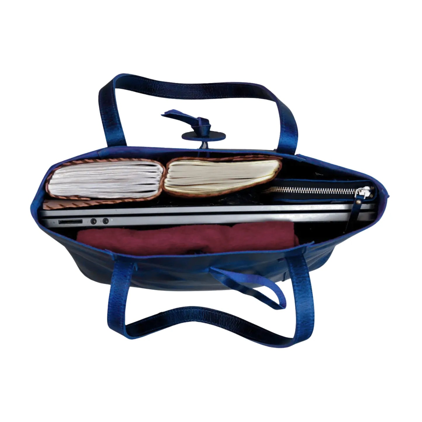 Verona Leather Tote Bag for Women - Blue