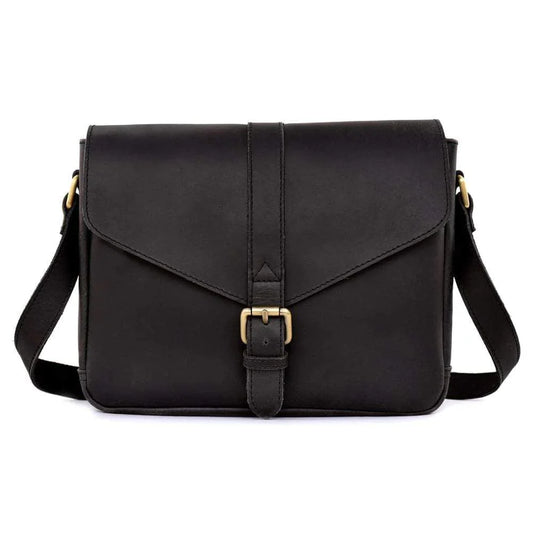 Sydney Leather Crossbody Purse-BLACK