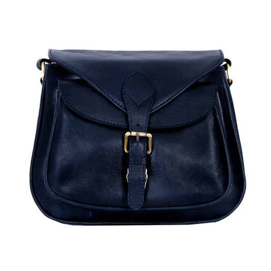 MOON LEATHER CROSSBODY BAG - MIDNIGHT BLUE