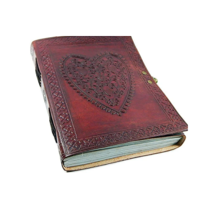 Vintage Heart Embossed Leather Journal
