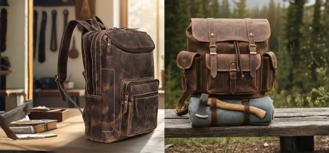 black vs brown leather backpack CLASSIC ZIPPERED Go Forth Goods Vintage Oak Latico Leathers Explorer Laptop Backpack