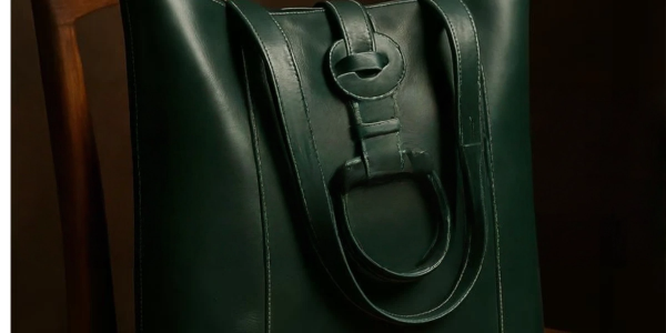 Green Leather Tote Bag