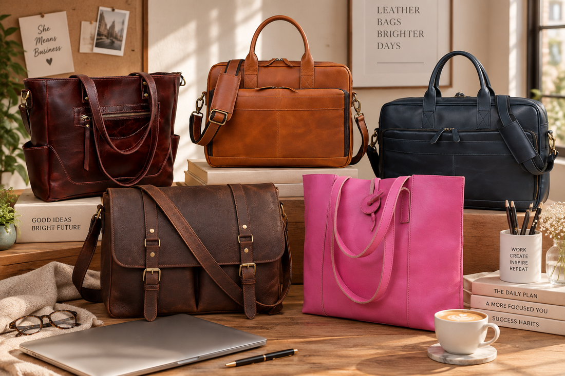Women's Leather Work Bags With Laptop Compartments