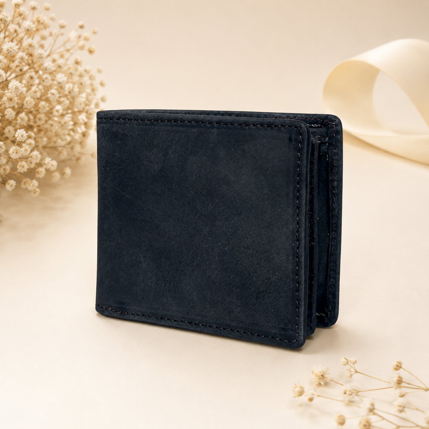 Men's Bifold Leather Wallet - Black
