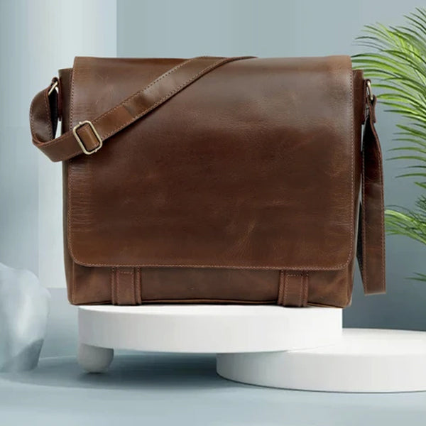 leather messenger bag for men