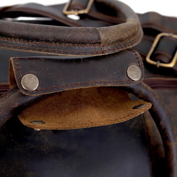 mens leather duffle bag