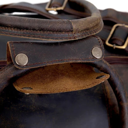 mens leather duffle bag